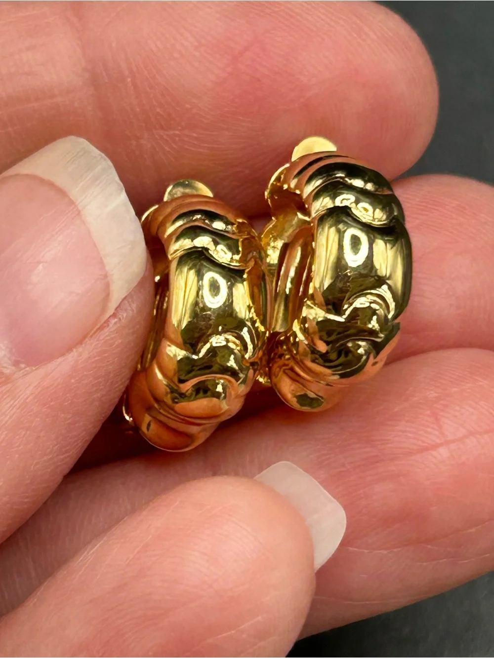 Joan Rivers Gold‎ Tone Clip On Heart Hoop Earrings with Crystal Accents
